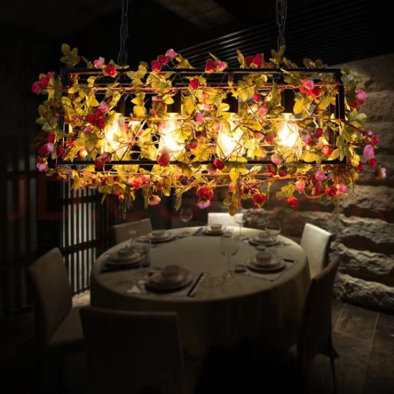 Ritta Pendelleuchte Pflanzen Rosa/Grün Esszimmer/Esstisch