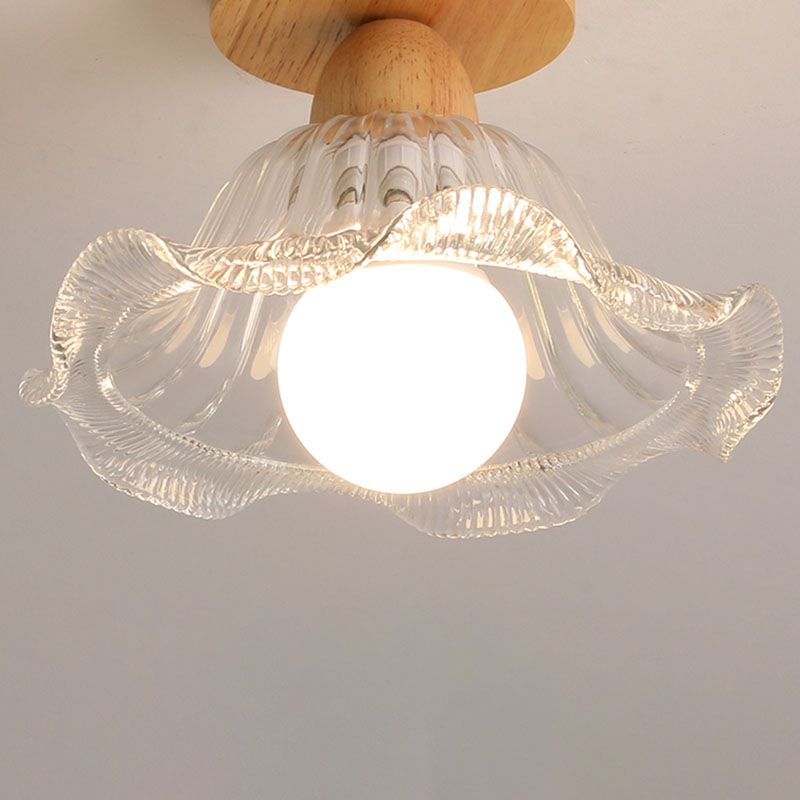 Arisha Modern LED Deckenleuchte Klar Wohn/Schlaf/Ess/Kinderzimmer Holz&Glas