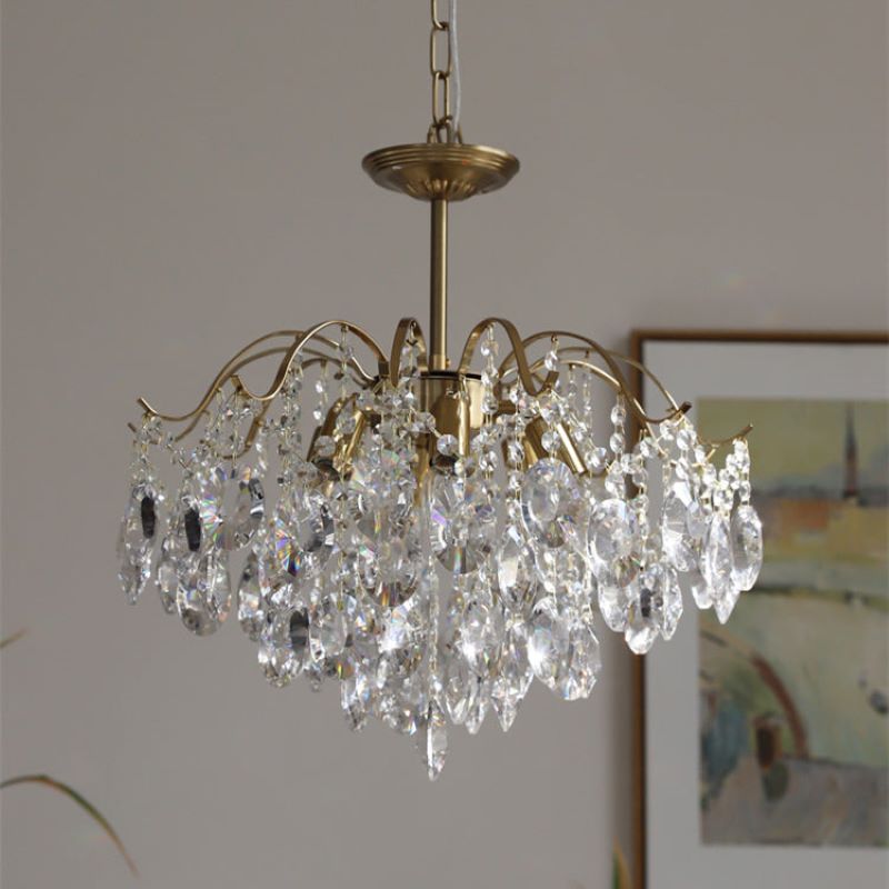Kristy Retro Kristall Kronleuchter Glas Metall Wohnzimmer