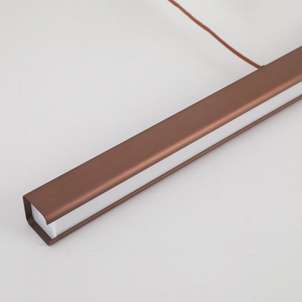 Arisha Moderne LED Pendelleuchte Linear Schwarz/Braun Esszimmer Metall