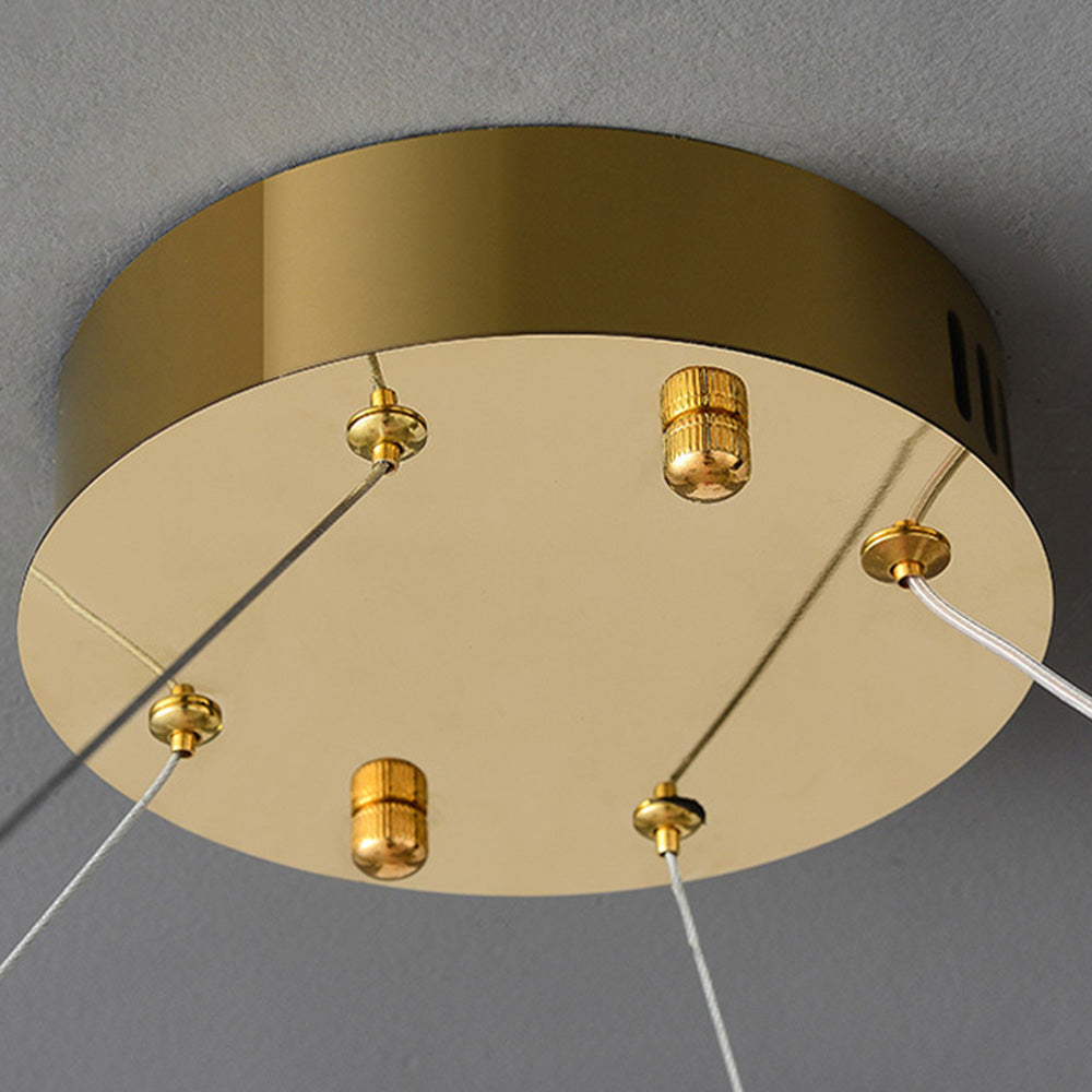 Kristy   Kronleuchter luxuriös Rund LED Gold Glas Schlaf/Wohnzimmer