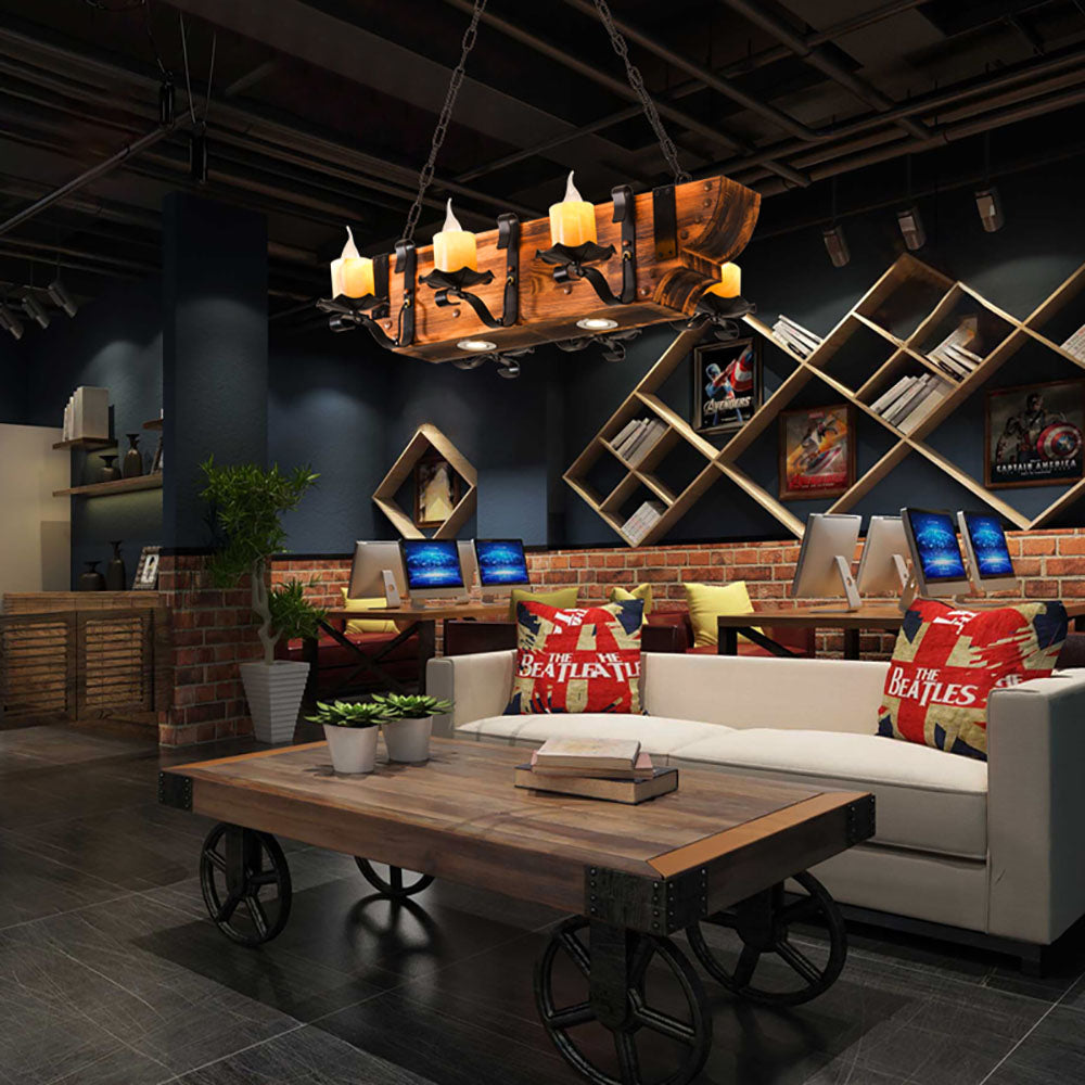 Epoch Design LED Pendelleuchte Schlafzimmer/Esszimmer Metall/Holz