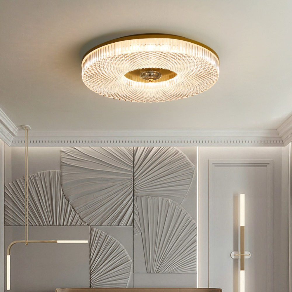 Kristy Deckenleuchte   Rund  Weiß/Gold/Schwarz Schlafzimmer Modern