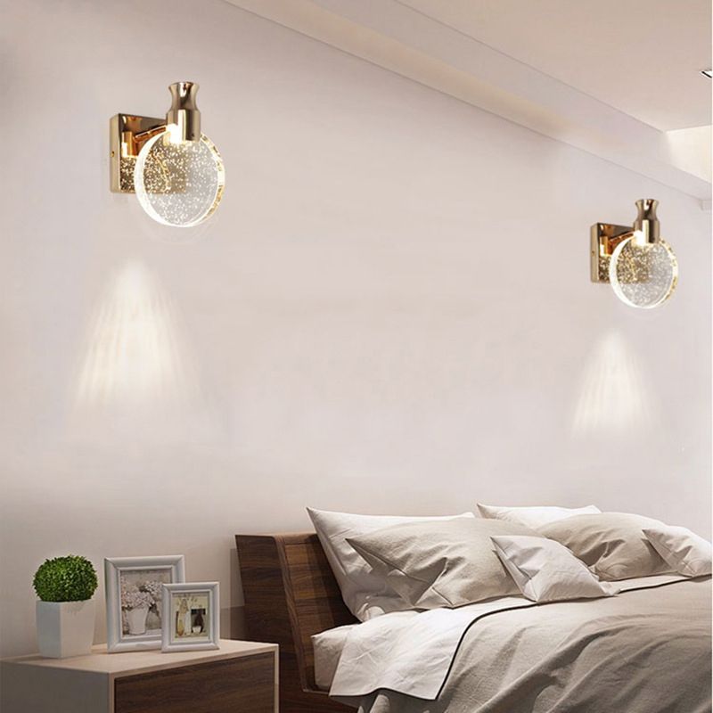 Kristy Modern LED Wandleuchte Gold Schlafzimmer/Esszimmer Kristall