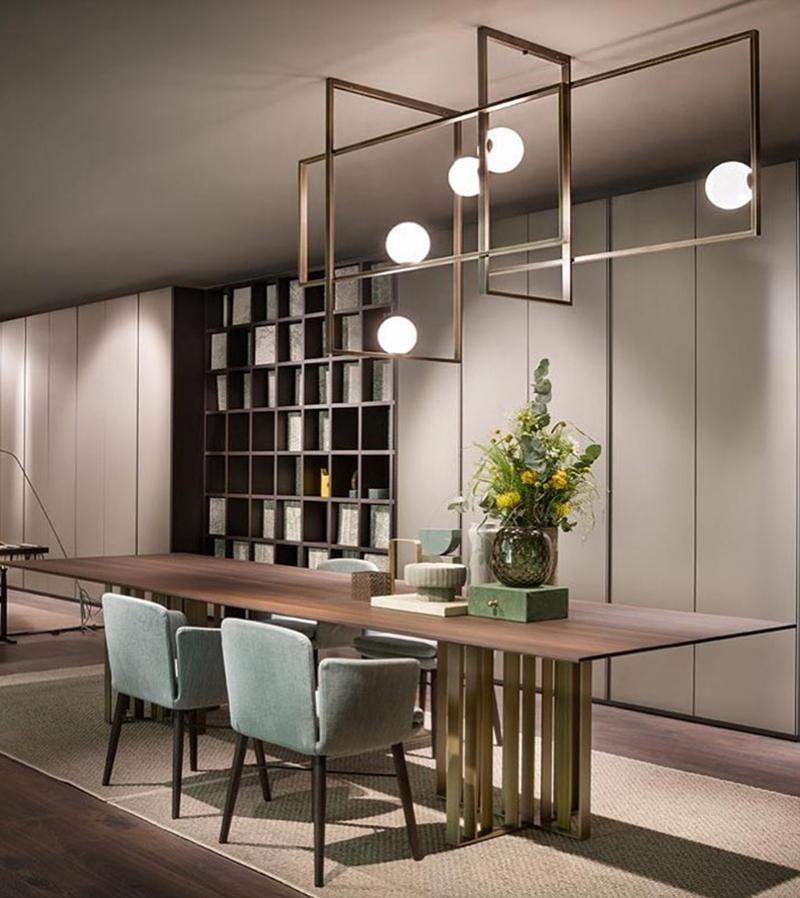 Veliiel Kronleuchter Mondrian aus Glas in Messing mit geometrischem Design