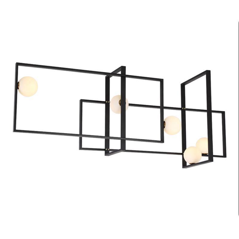 Veliiel Kronleuchter Mondrian aus Glas in Messing mit geometrischem Design