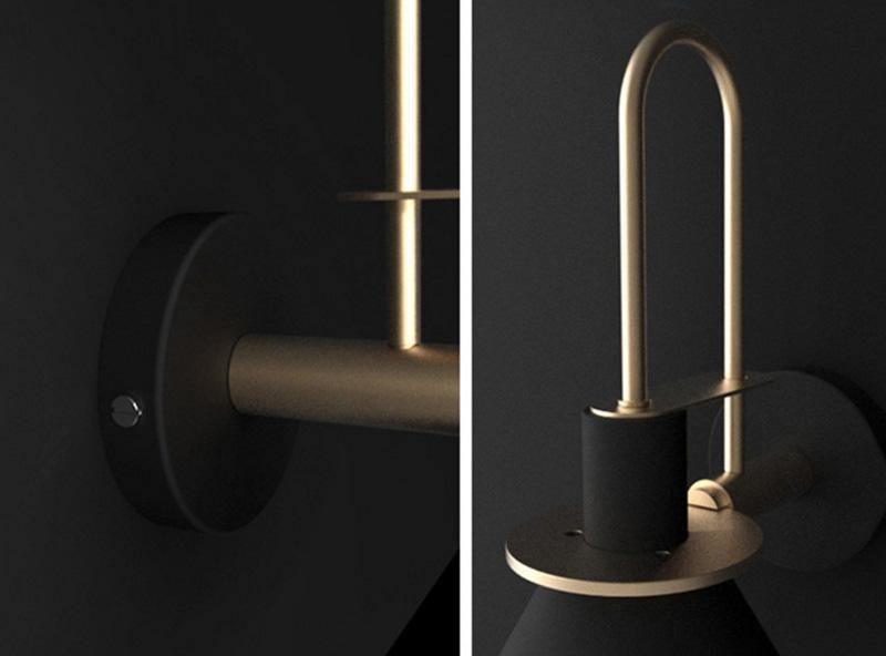 Solerine Wandleuchte Schwarz Gold Minimalistisch