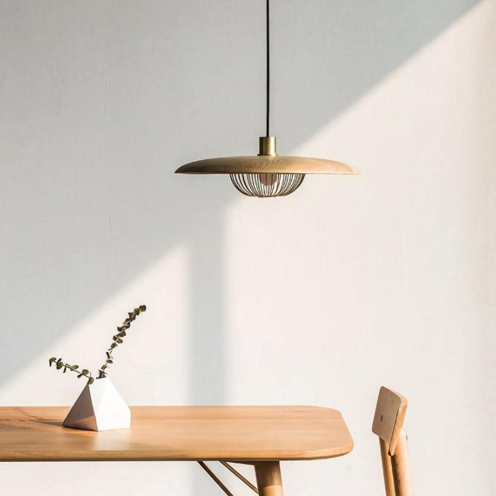 Rinoira Retro-Vintage-Pendelleuchte aus Holz