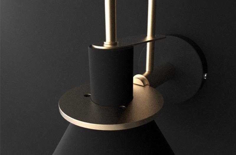Solerine Wandleuchte Schwarz Gold Minimalistisch