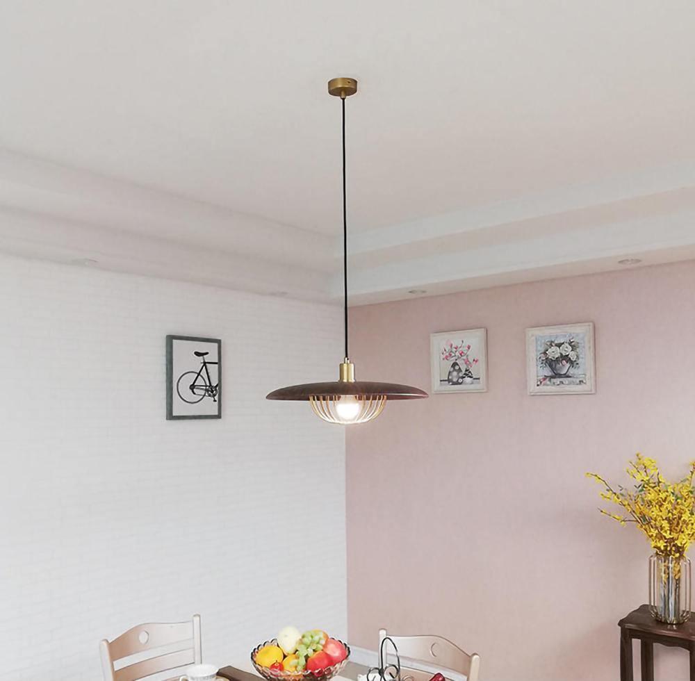 Rinoira Retro-Vintage-Pendelleuchte aus Holz