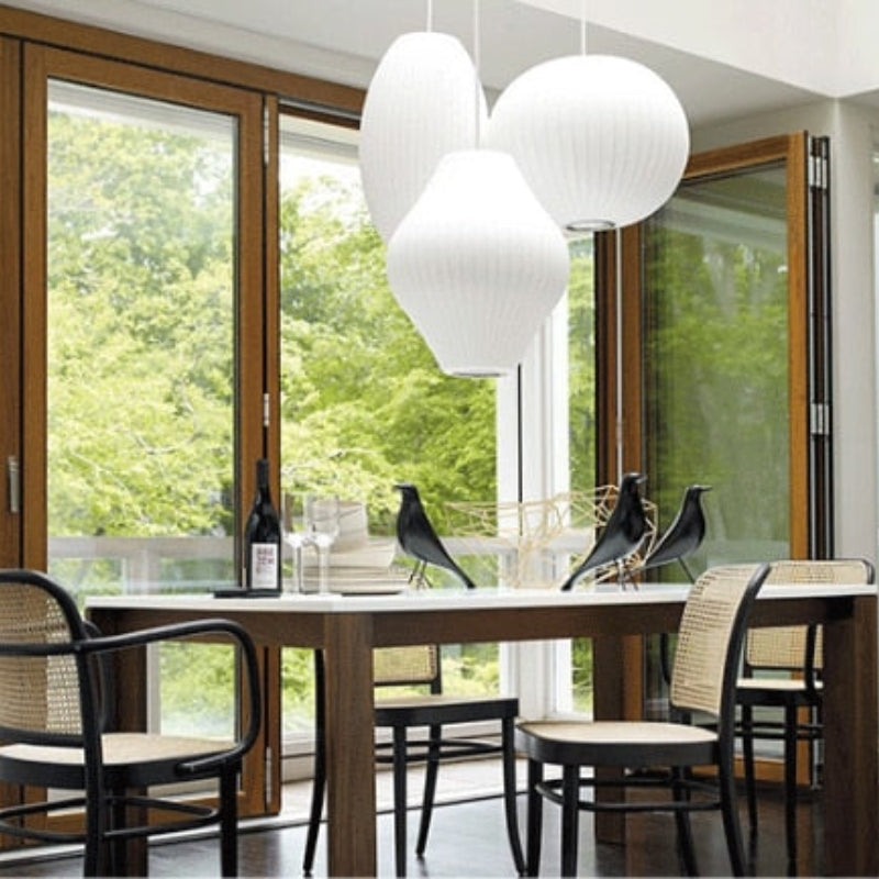 Ritta Modern LED Pendelleuchte Weiß Wohnzimmer/Esstisch Metall&Stoff