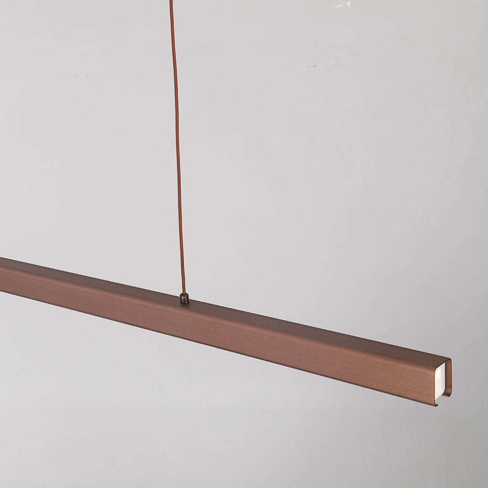 Arisha Moderne LED Pendelleuchte Linear Schwarz/Braun Esszimmer Metall