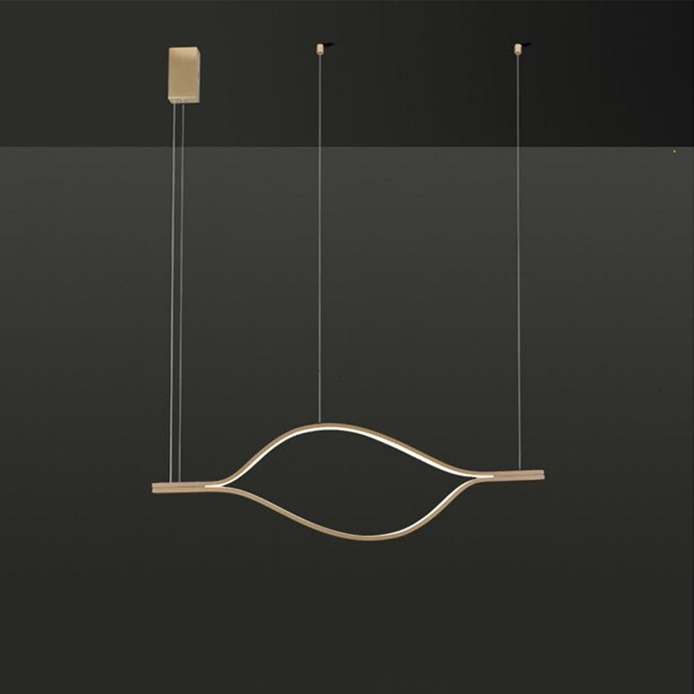 Arisha Modern Linear Geometrisch LED Pendelleuchte Gold Wohnzimmer Metall Acryl