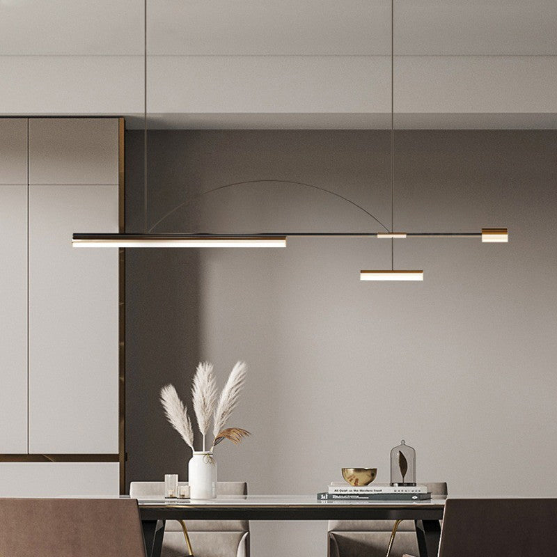 Arisha Modern Lange LED Pendelleuchte Schwarz Metall Esszimmer