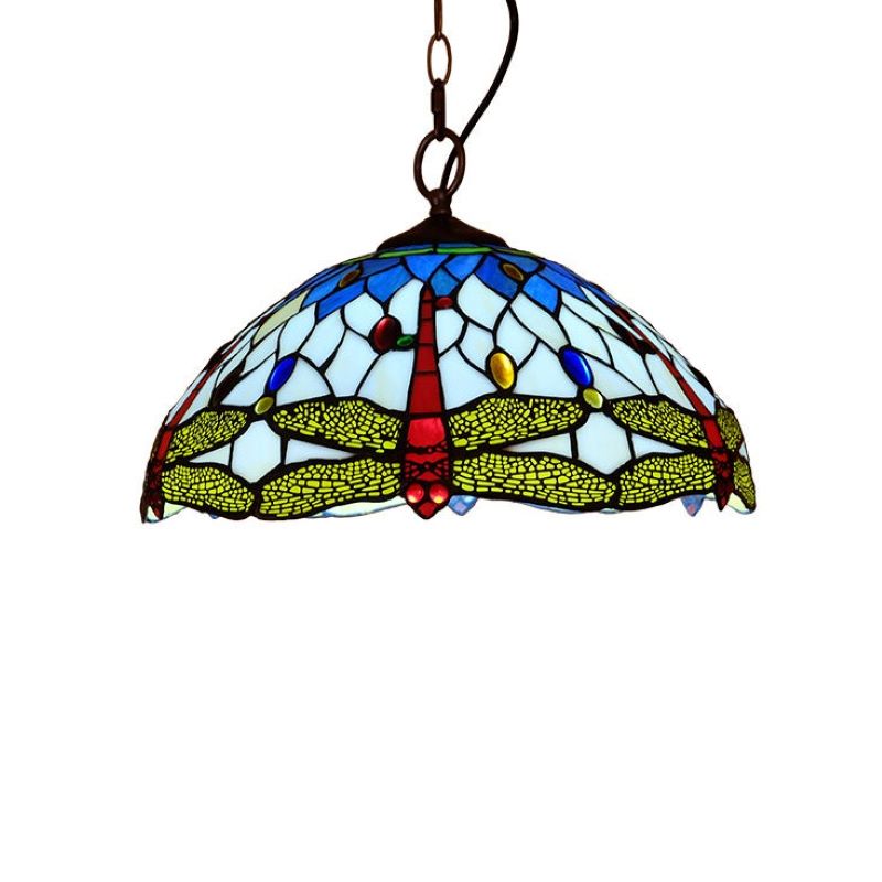 Arisha Vintage Art LED Pendelleuchte Farbig Glas Wohnzimmer