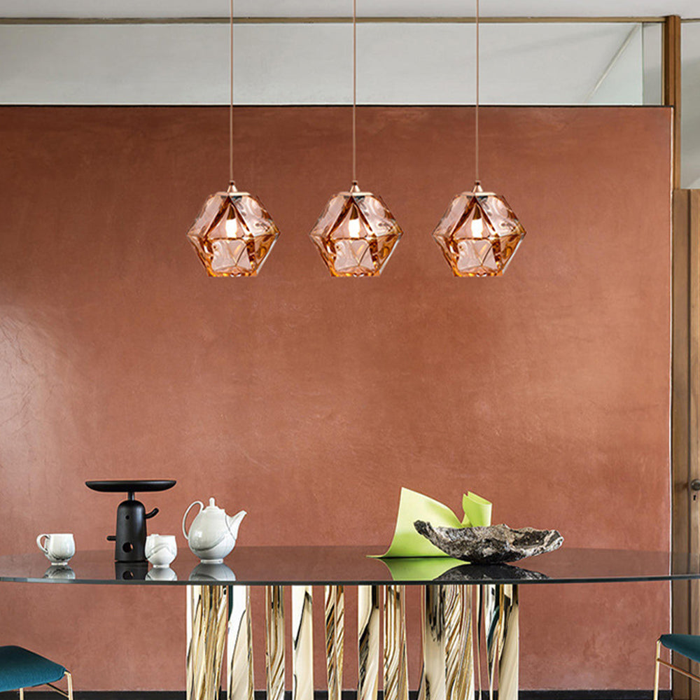 Valentina Design LED Pendelleuchte Metall/Glas Ess/Schlafzimmer