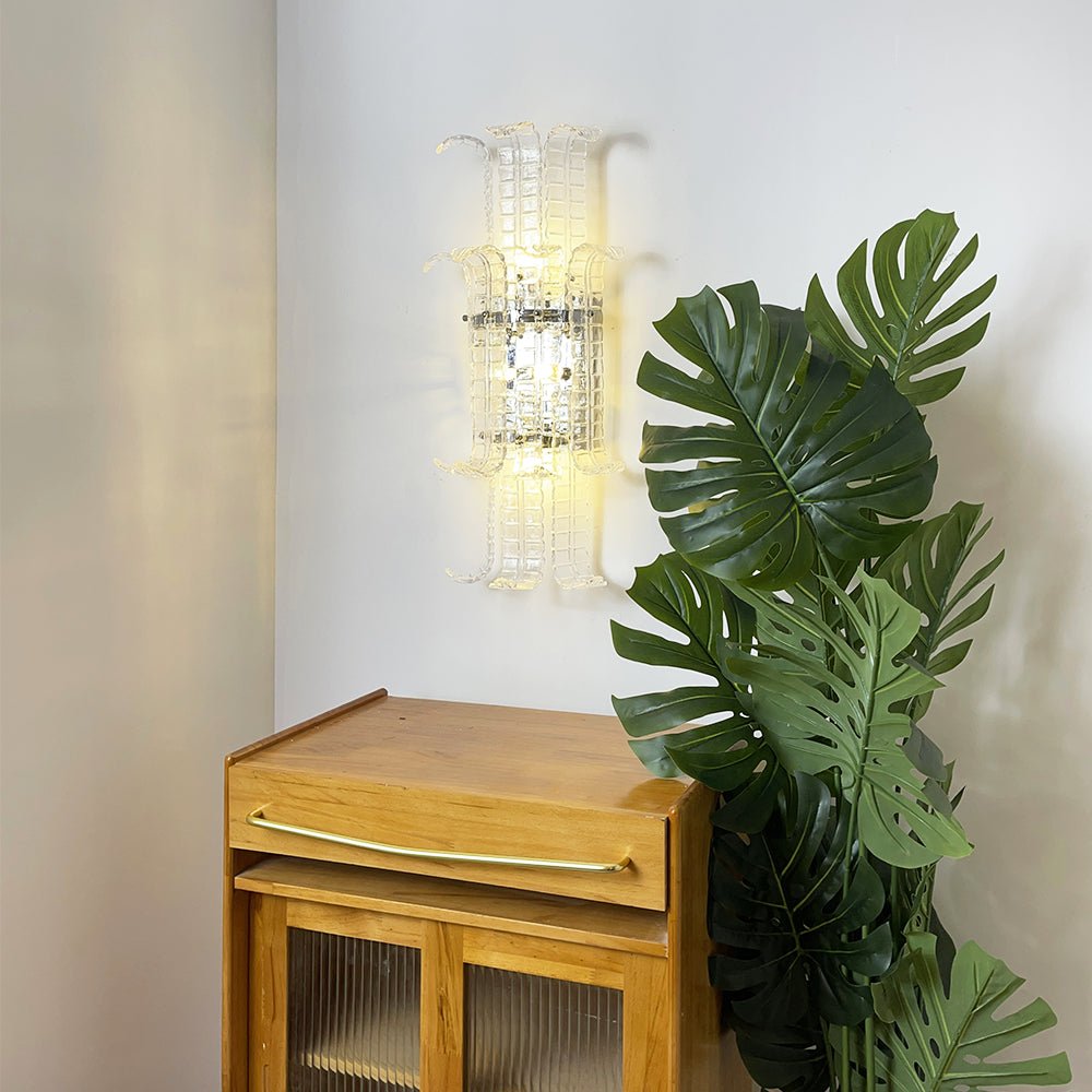 Celearia Wandleuchte Transparent Murano-Glas-Platte Geometrisch