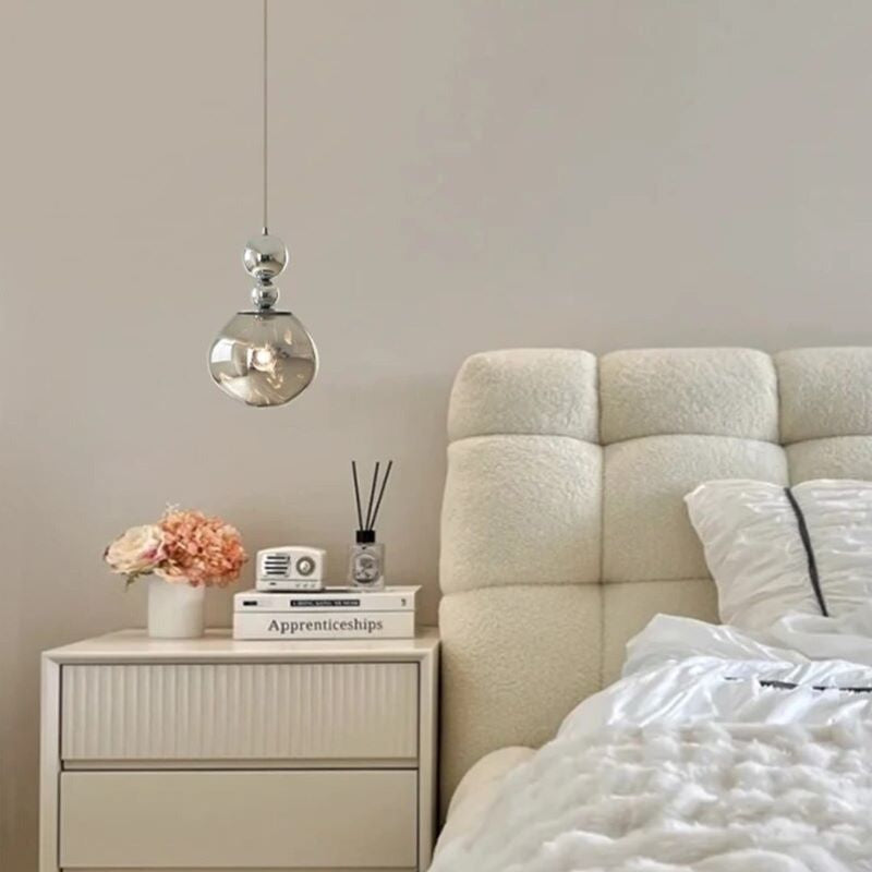 Valentina Retro LED Pendelleuchte Chrom Metall/Acryl Schlafzimmer