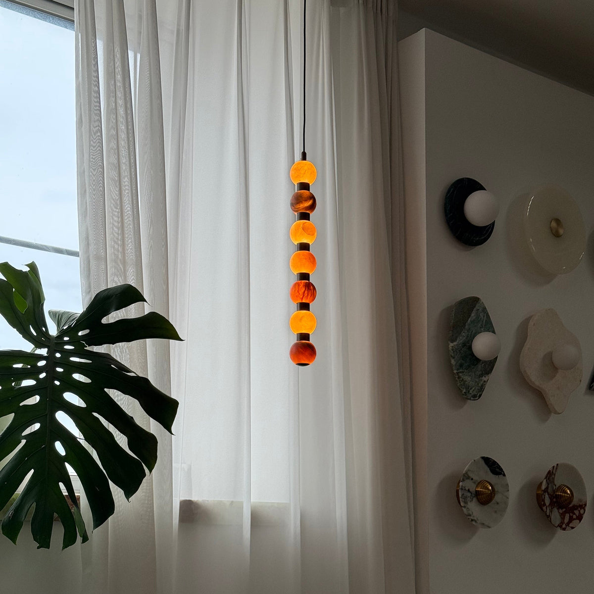 Loxford Alabaster-Pendelleuchte