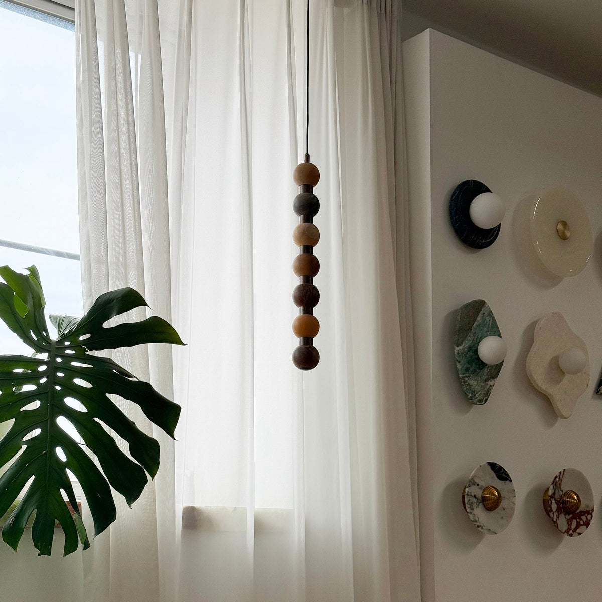 Loxford Alabaster-Pendelleuchte