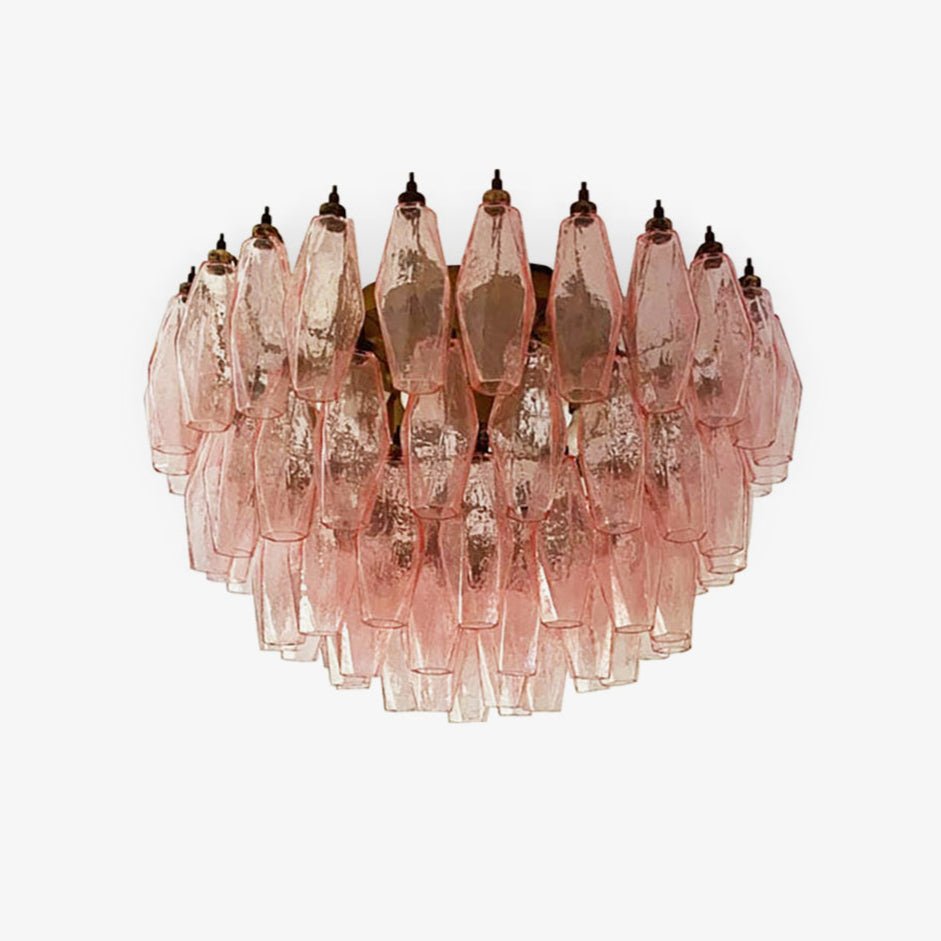 Evix Deckenleuchte Rosa Rautenglas mehrschichtig Vintage Eleganz