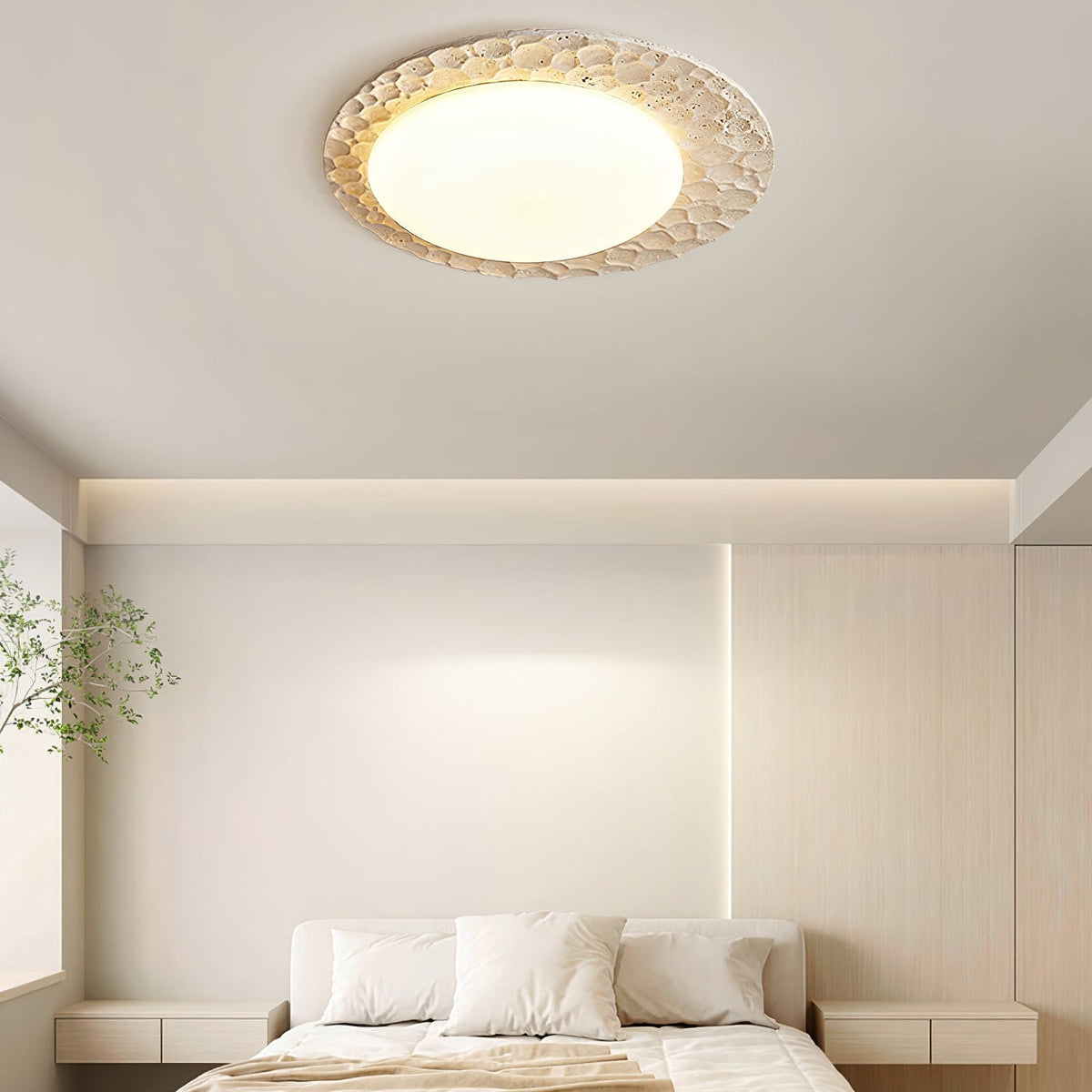 Deckenleuchte Travertine Organic Disc