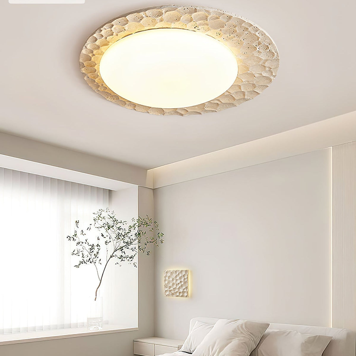 Deckenleuchte Travertine Organic Disc