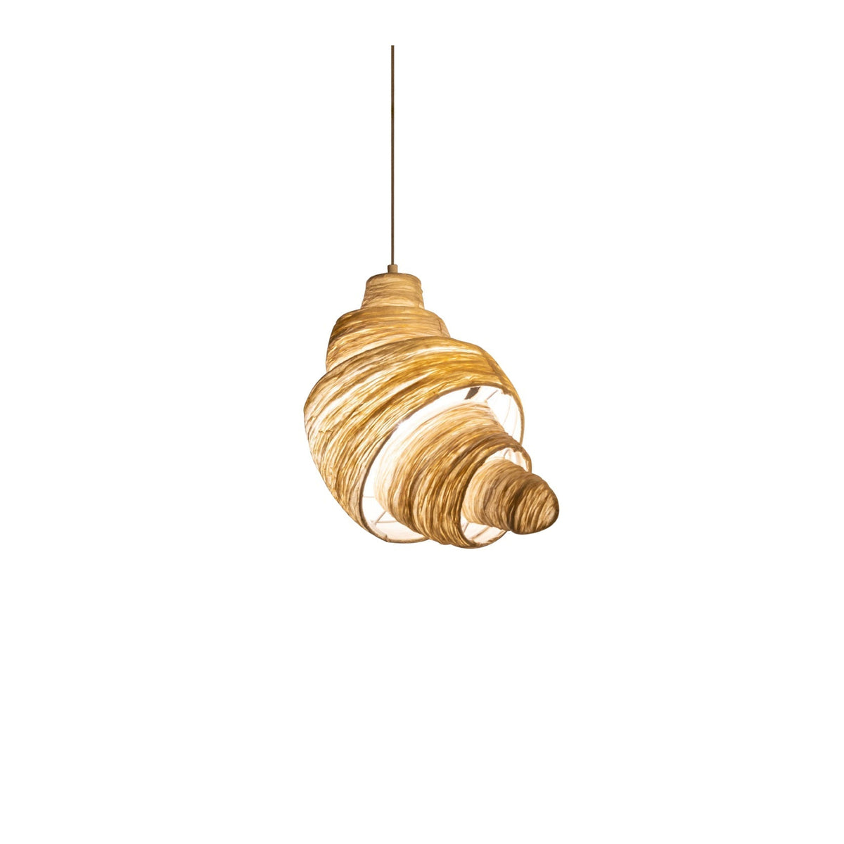 Croissant Stoff-Pendelleuchte