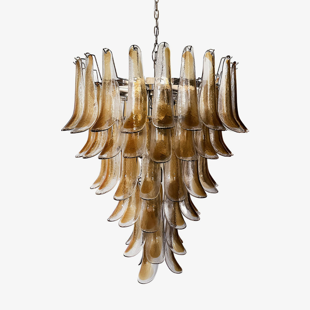 Liorenaine Kronleuchter Kronleuchte aus bernsteinfarbenem Glas in Petalenform mit mehreren Schichten luxuriös