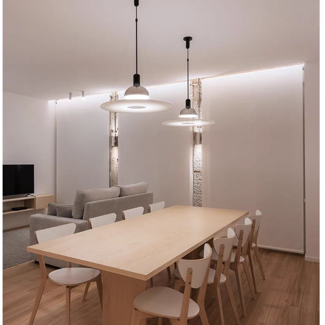 Arisha Modern Schale LED Pendelleuchte Chrom/Schwarz Esstisch Metall&Acryl