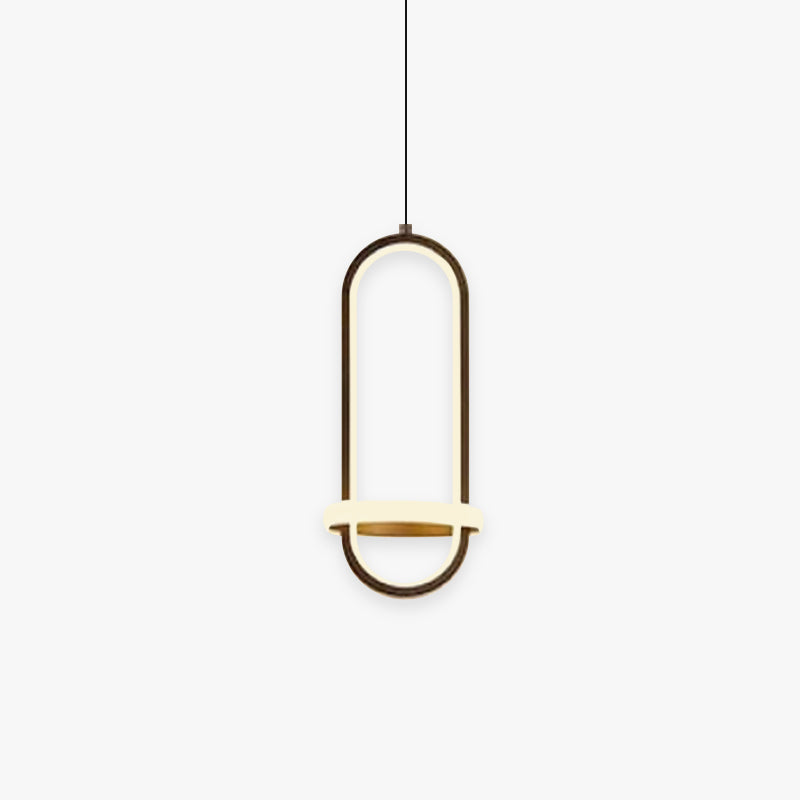 Arisha Modern Minimalistisch LED Ring Pendelleuchte Schwarz/Gold Schlafzimmer Metall