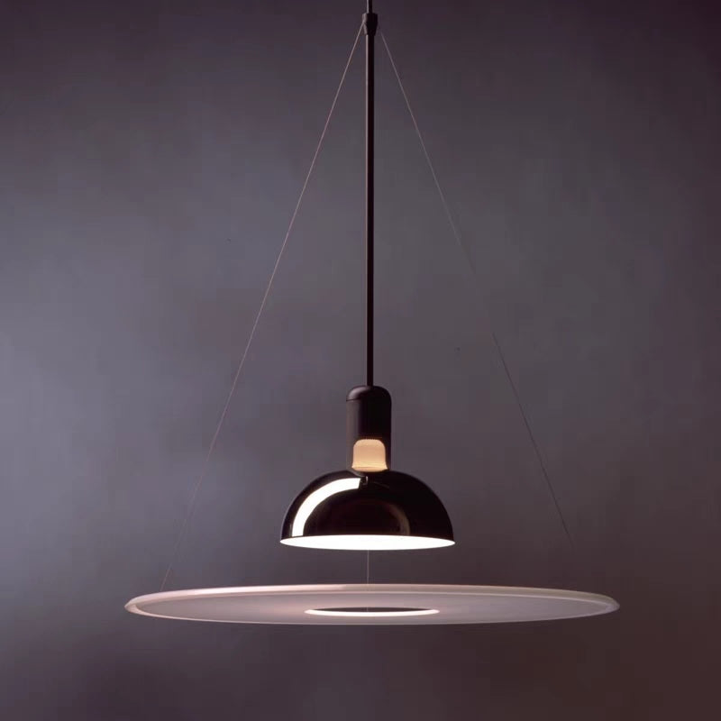 Arisha Modern Schale LED Pendelleuchte Chrom/Schwarz Esstisch Metall&Acryl