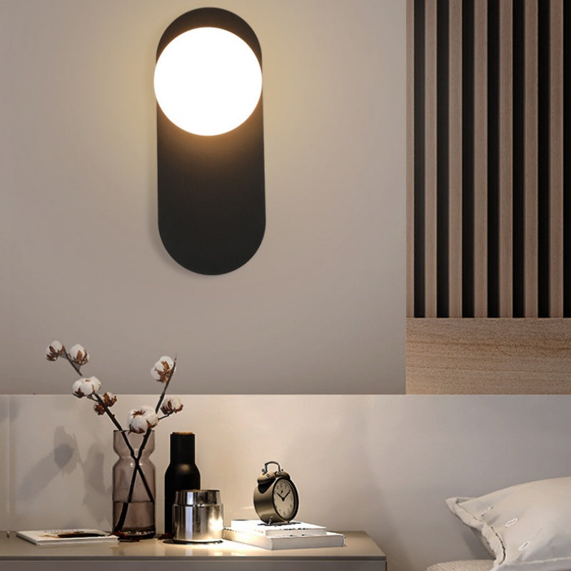 Valentina Modern LED Wandleuchte Schwarz/Gold Glas Schlaf/Wohnzimmer
