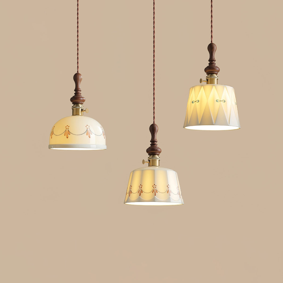 Ceraeyre Vintage Keramik-Pendelleuchte