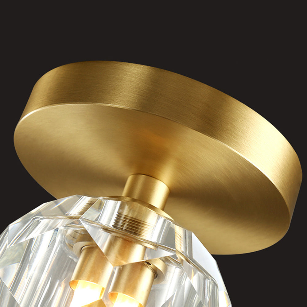 Kristy Modern LED Deckenleuchte Gold Schlaf/Wohnzimmer Flur Kupfer Kristall S/L
