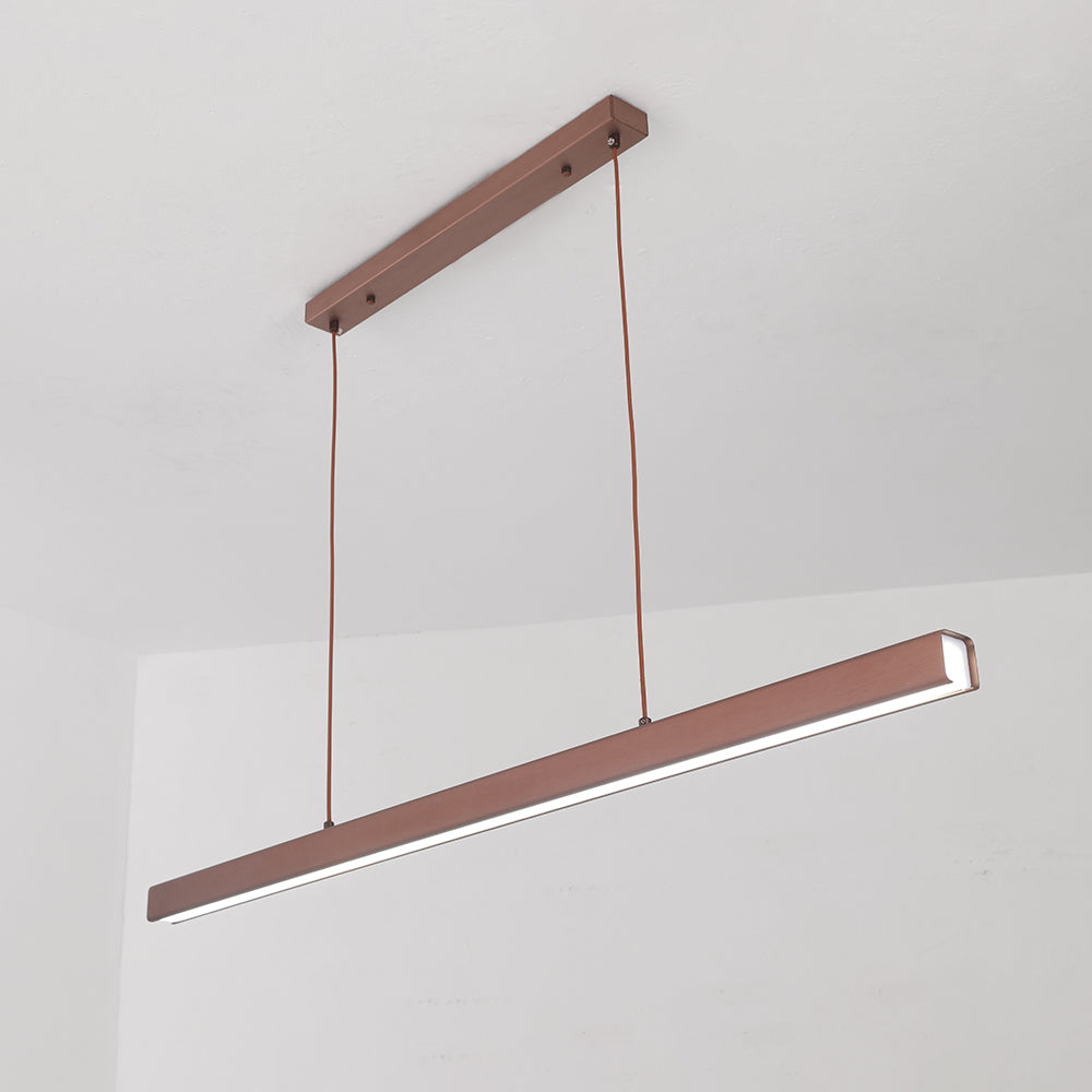 Arisha Moderne LED Pendelleuchte Linear Schwarz/Braun Esszimmer Metall