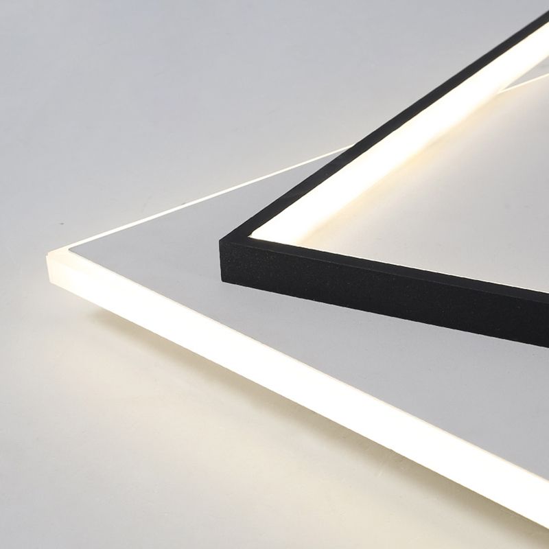 Arisha Moderne LED Deckenleuchte Weiß/Schwarz Wohnzimmer/Esszimmer Holz Acryl