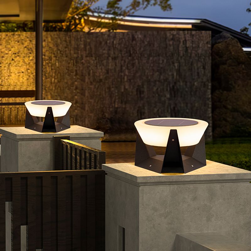 Ray Design Rund LED Außenleuchte Schwarz/Weiß Garten/Terrasse/Flur Metall&Acryl Solar