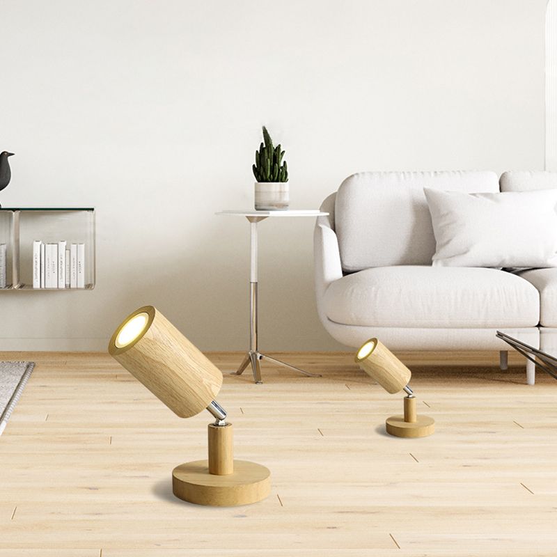 Muto Modern LED Deckenstrahler Zylinder Wohnzimmer Schlafzimmer, 3 Farben, Metall Holz