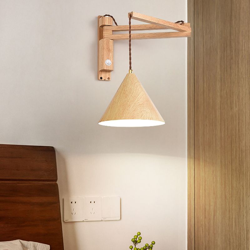 Muto Minimalistisch LED Verstellbare Wandleuchte Innen2 Farben Schlaf/Wohnzimmer Holz/Metall