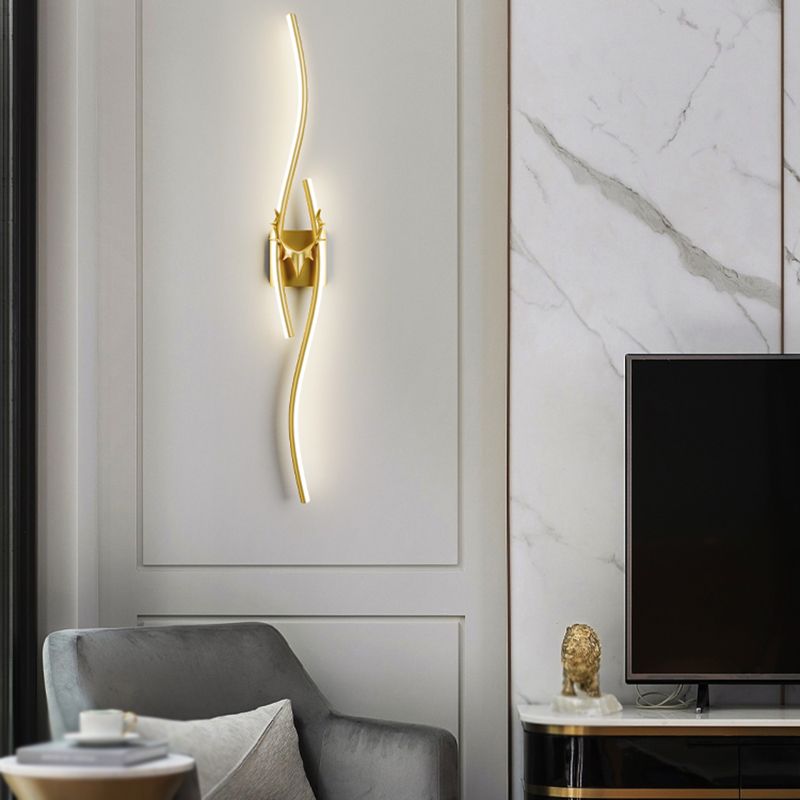 Arisha Modern Linear LED Wandleuchte Schwarz/Gold Innen Metall Dimmbar