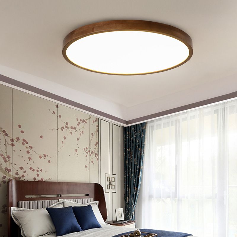 Muto Modern LED Deckenleuchte Geometric Weiß Wohn/Schlafzimmer Holz