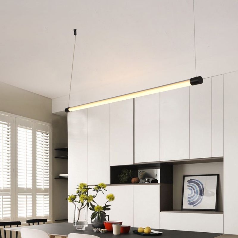 Arisha Linear Modern Pendelleuchte Schwarz&Silber Schlaf/Wohn/Esszimmer Metall 120/150CM Lang