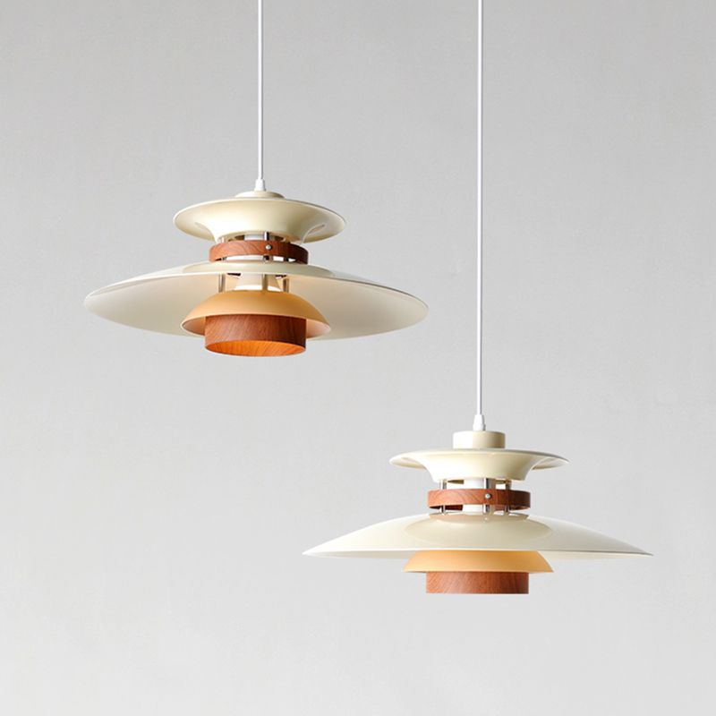 Valentina Design LED Pendelleuchte Weiß Schlafzimmer/Wohnzimmer/Küche Metall