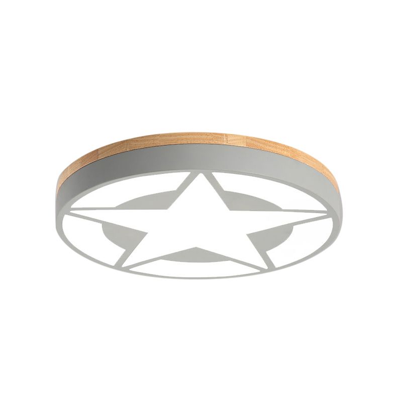 Arisha Modern Stern LED Deckenleuchte Weiß/Grün/Grau Wohn/Schlafzimmer Metall&Holz ∅46CM