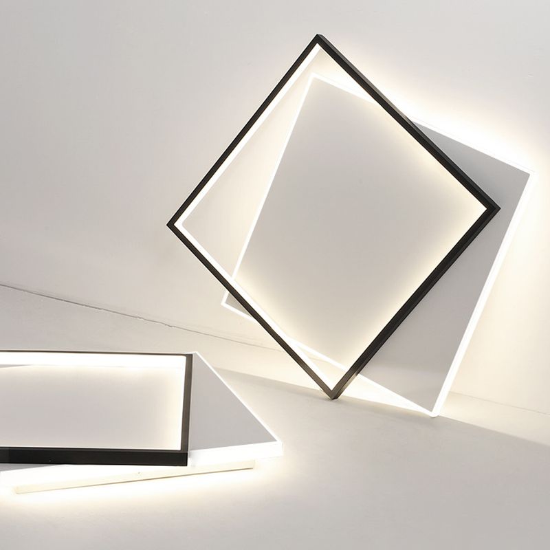 Arisha Moderne LED Deckenleuchte Weiß/Schwarz Wohnzimmer/Esszimmer Holz Acryl