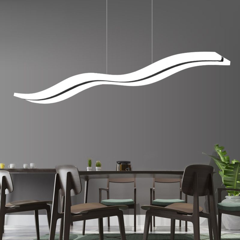 Arisha Minimalistische LED Pendelleuchte Weiß Schlaf/Arbeitszimmer Acryl