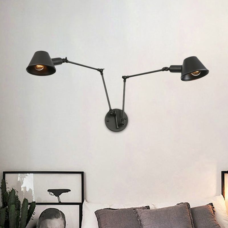 Silva Verstellbare Wandleuchte, Schwarz/Rost, Metall, Schlafzimmer