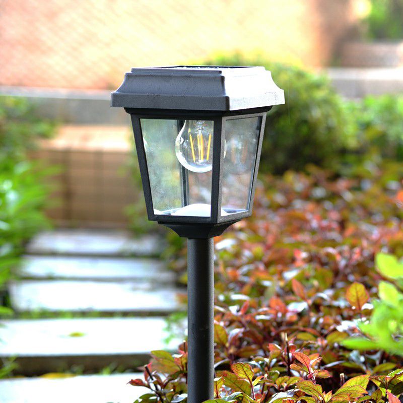 Ray Modern LED Außenleuchte Trapez Solarenergie Schwarz/Kaffee Garten Metall&Glas