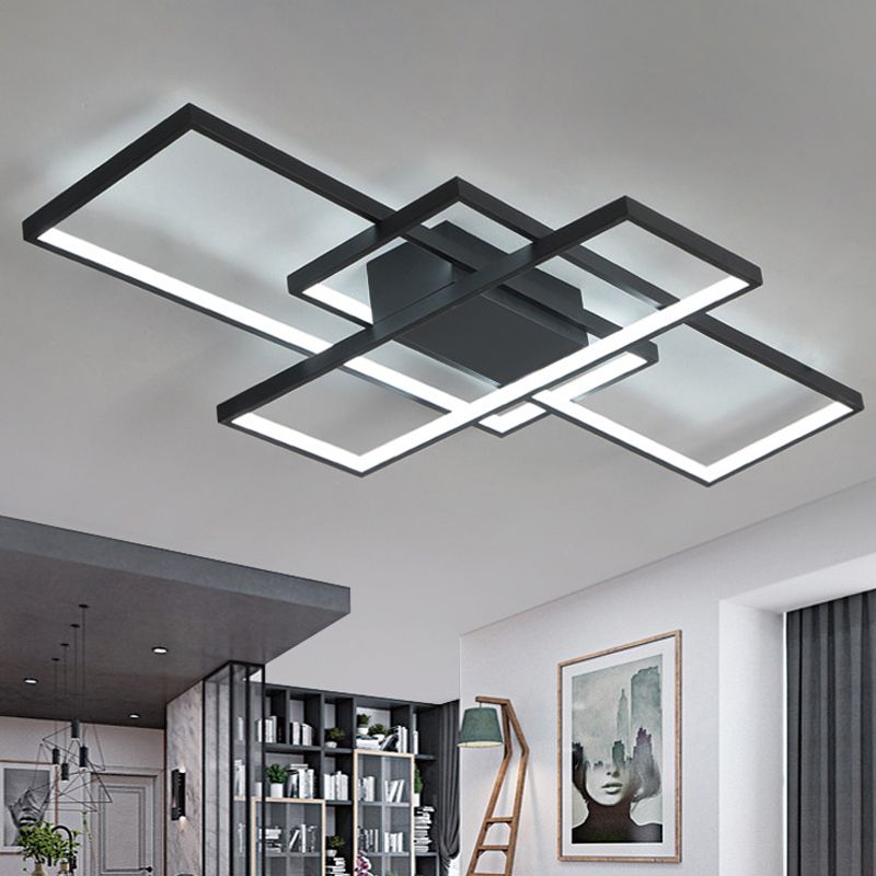 Arisha Deckenleuchte, Polygonal, Schwarz/Weiß, Wohnzimmer/Schlafzimmer